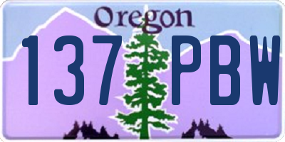 OR license plate 137PBW
