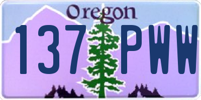 OR license plate 137PWW