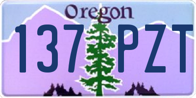 OR license plate 137PZT