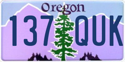 OR license plate 137QUK