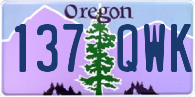 OR license plate 137QWK