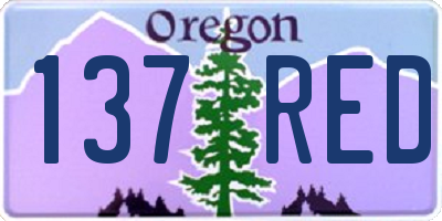 OR license plate 137RED