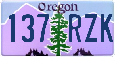 OR license plate 137RZK