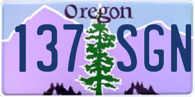 OR license plate 137SGN