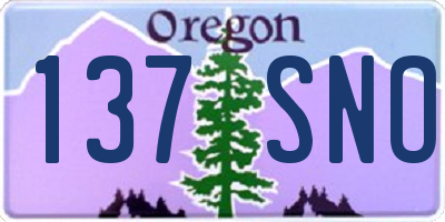 OR license plate 137SNO