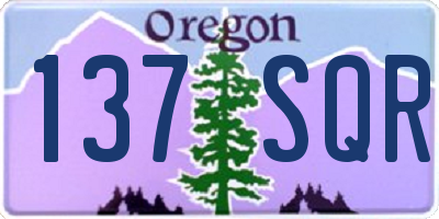 OR license plate 137SQR