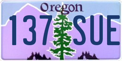 OR license plate 137SUE