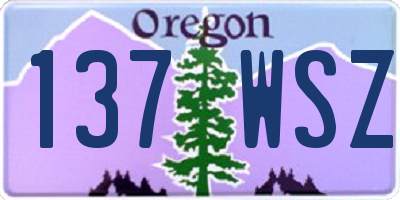 OR license plate 137WSZ