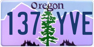 OR license plate 137YVE