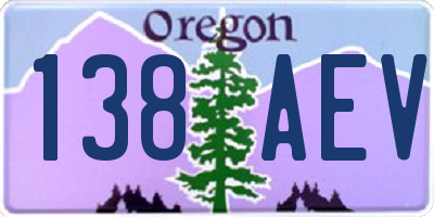 OR license plate 138AEV
