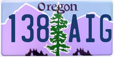 OR license plate 138AIG