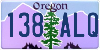 OR license plate 138ALQ