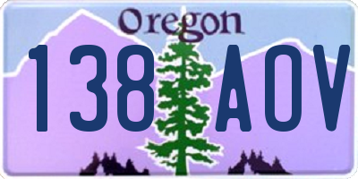 OR license plate 138AOV