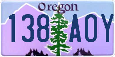 OR license plate 138AOY