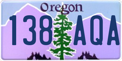 OR license plate 138AQA