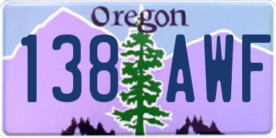 OR license plate 138AWF