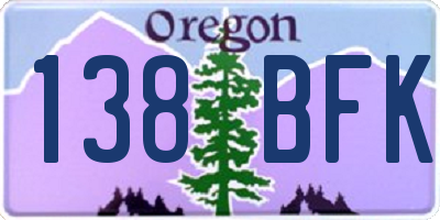 OR license plate 138BFK