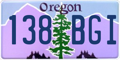 OR license plate 138BGI