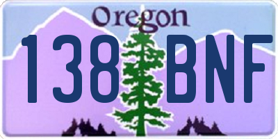 OR license plate 138BNF
