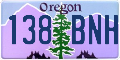 OR license plate 138BNH