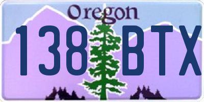 OR license plate 138BTX