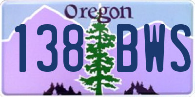 OR license plate 138BWS