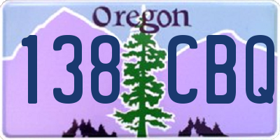 OR license plate 138CBQ