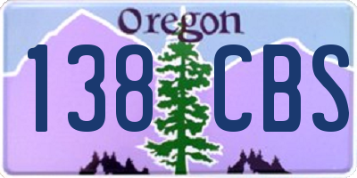 OR license plate 138CBS
