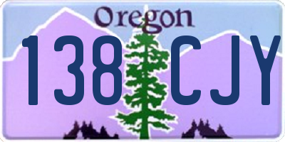 OR license plate 138CJY