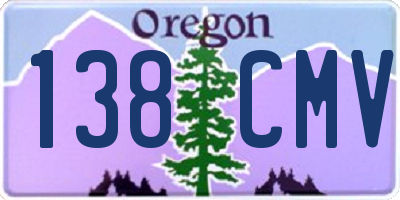 OR license plate 138CMV