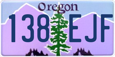 OR license plate 138EJF