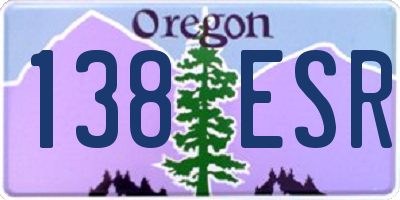 OR license plate 138ESR