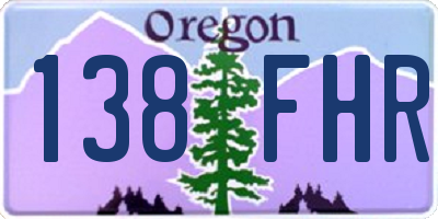 OR license plate 138FHR