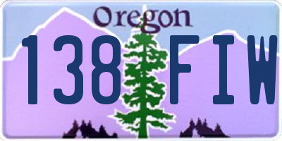 OR license plate 138FIW