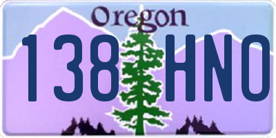OR license plate 138HNO
