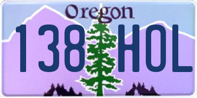 OR license plate 138HOL