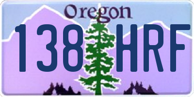 OR license plate 138HRF