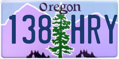 OR license plate 138HRY