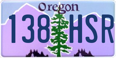 OR license plate 138HSR