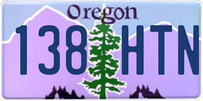 OR license plate 138HTN
