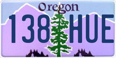 OR license plate 138HUE
