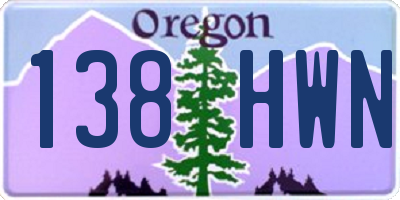 OR license plate 138HWN