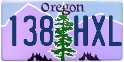 OR license plate 138HXL