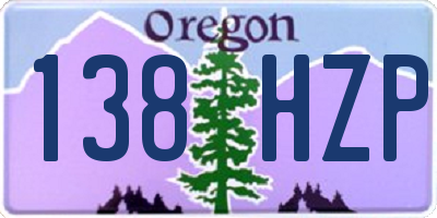 OR license plate 138HZP