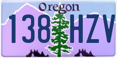 OR license plate 138HZV