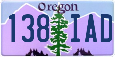 OR license plate 138IAD
