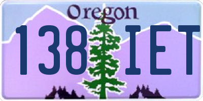 OR license plate 138IET