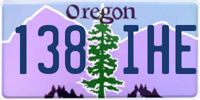 OR license plate 138IHE
