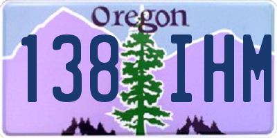OR license plate 138IHM