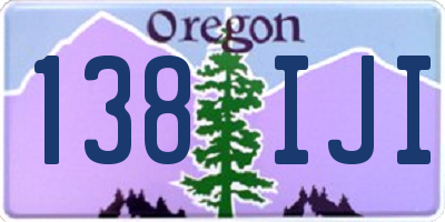 OR license plate 138IJI